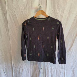 Cat and Jack Rocket Ships Navy Blue Long Sleeve Pull over Shirt Boy's Size 8/10